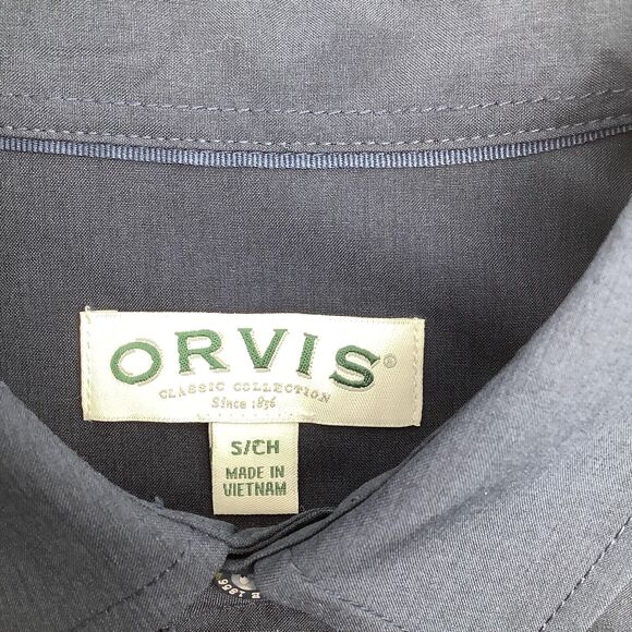 Orvis Mens Short Sleeve Button Up Tech Shirt Blue Size Small NWT - Picture 4 of 8